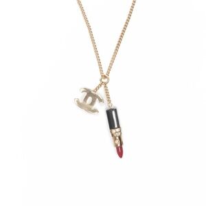 CHANEL 04A 2004 Coco Mark Lipstick Necklace in Gold